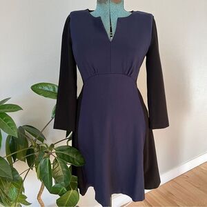 Classic Kate Spade Fit and Flare Colorblock Dress - Size 2 blue black classic‎